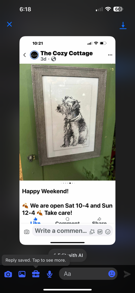 Dog in frame - custom for Dawn